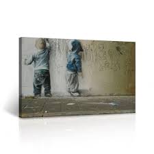Banksy Canvas Wall Art Kids Are