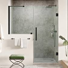 Ove Decors Tp01a0401 Endless Tampa Pro 55 1 8 Inch Ress Alcove Frameless Shower Door With Shelves Black At Kba Home Studio