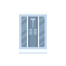 Compact Cabin Icon Flat Vector Shower