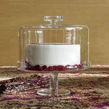 Footed Glass Pedestal Cake Stand With