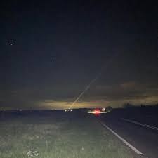 mystery as bright beam of light seen in
