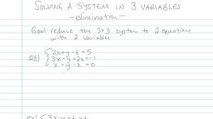Linear System In Three Variables With