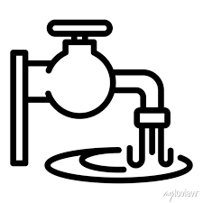 Icon Outline Water Tap Vector Icon