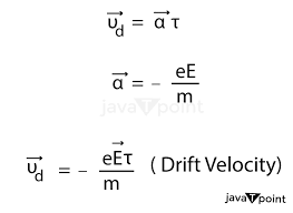 Drift Velocity Formula Javatpoint