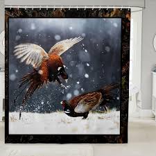 Winter Wildlife Pheasant Shower Curtain