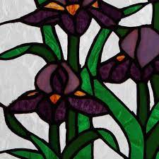 Irises Stained Glass Window Panel 21053