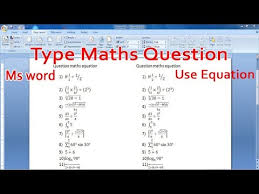 Ms Word Tutorial Use Ms Word Equation