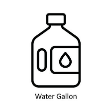 Water Gallon Vector Outline Icon Design
