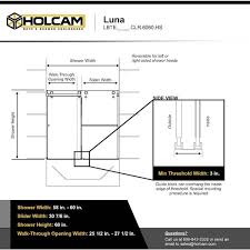 Holcam Lbte Sil Clr 6060 Hs Luna 58 W X 60 5 H Bypass Frameless Tub Door Finish Chrome