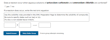 Does A Reaction Occur When Aqueous