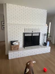 Painting White Brick Fireplace Back To