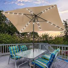 Patio Umbrellas With Solar Lights