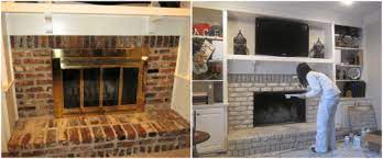 How To Paint A Red Brick Fireplace To