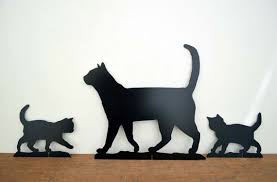 Metal Cat Family Art Cat Garden Stakes