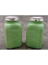 Jadeite Green Glass Salt Pepper