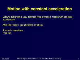 Ppt Motion With Constant Acceleration