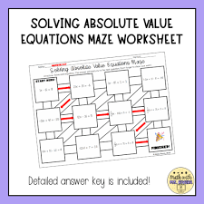 Solving Absolute Value Equations Maze