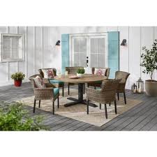 Brown Wicker Outdoor Patio Dining Set