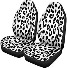 Set Of 2 Car Seat Covers Snow Leopard