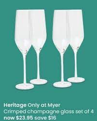 Myer Crimped Champagne Glass Set