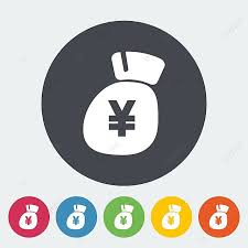 Yen Icon Color Painting Japan Vector