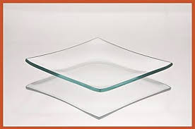 4 Inch Square Bent Clear Glass Plate 1
