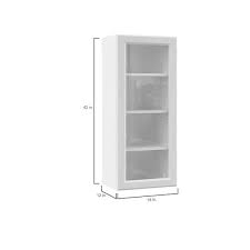 Hampton Bay Designer Series Elgin Assembled 18x42x12 In Wall Kitchen Cabinet With Glass Door In White