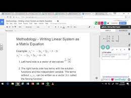 Writing A Linear System In Matrix Form