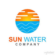 Sun Water Logo Icon Design Template
