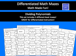 Dividing Polynomials Math Maze Math