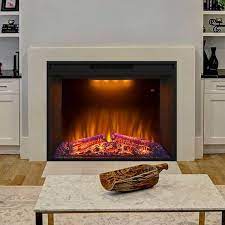 36 In Electric Fireplace Insert With Remote Control And 1 Hour To 9 Hours Timer In Black Overheat Protection