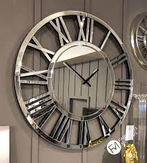 Stunning Large Round Mirror Clock 60cm