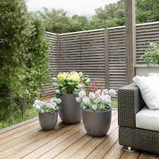 Fiber Clay Tapered Planters Set