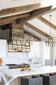 rustic wooden kitchen ceiling beams