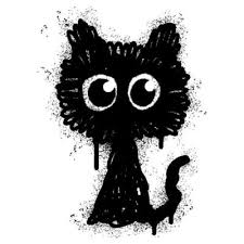 Spray Painted Graffiti Cat Icon Word
