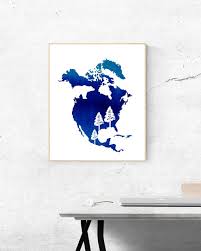 Watercolor Na Icon Blue Wall Art Na