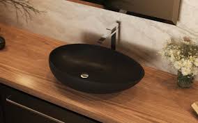 Aquatica Spoon 2 Stone Bathroom Vessel Sink Black