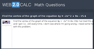 Equation Y 2x 2 8x 15