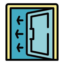 Open Door Direction Icon Vector Flat