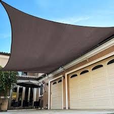 Workpoint 12 Ft X 16 Ft Brown Rectangle Sun Shade Sail For Backyard Deck Outdoor