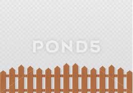 Wooden Fence Ilration Isolated On
