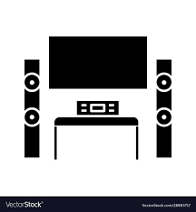 Home Theater System With Tv Glyph Icon