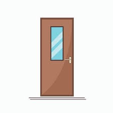 Office Room Door Vector Ilration