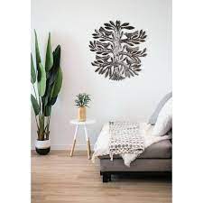 Global Crafts Tree Of Life With Sitting Birds Fair Trade Haitian Steel Drum Wall Art