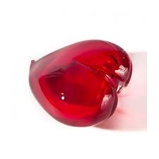 Cupido Bright Red Murano Glass Heart