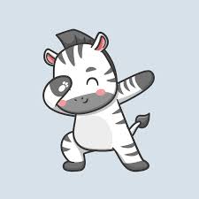 Cute Zebra Dabbing Cartoon Vector Icon