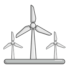 Eolic Turbine Icon Cartoon Ilration