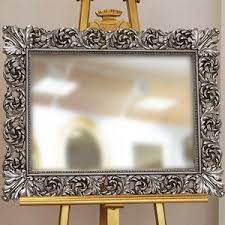 Ornate Antique Silver Wall Mirror Wall