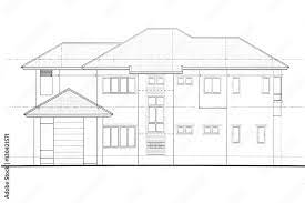 House Plan Side View Stock Photo