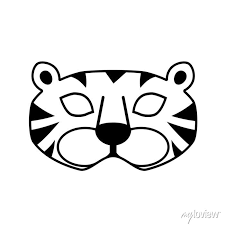 Tiger Mask Outline Icon Clipart Image